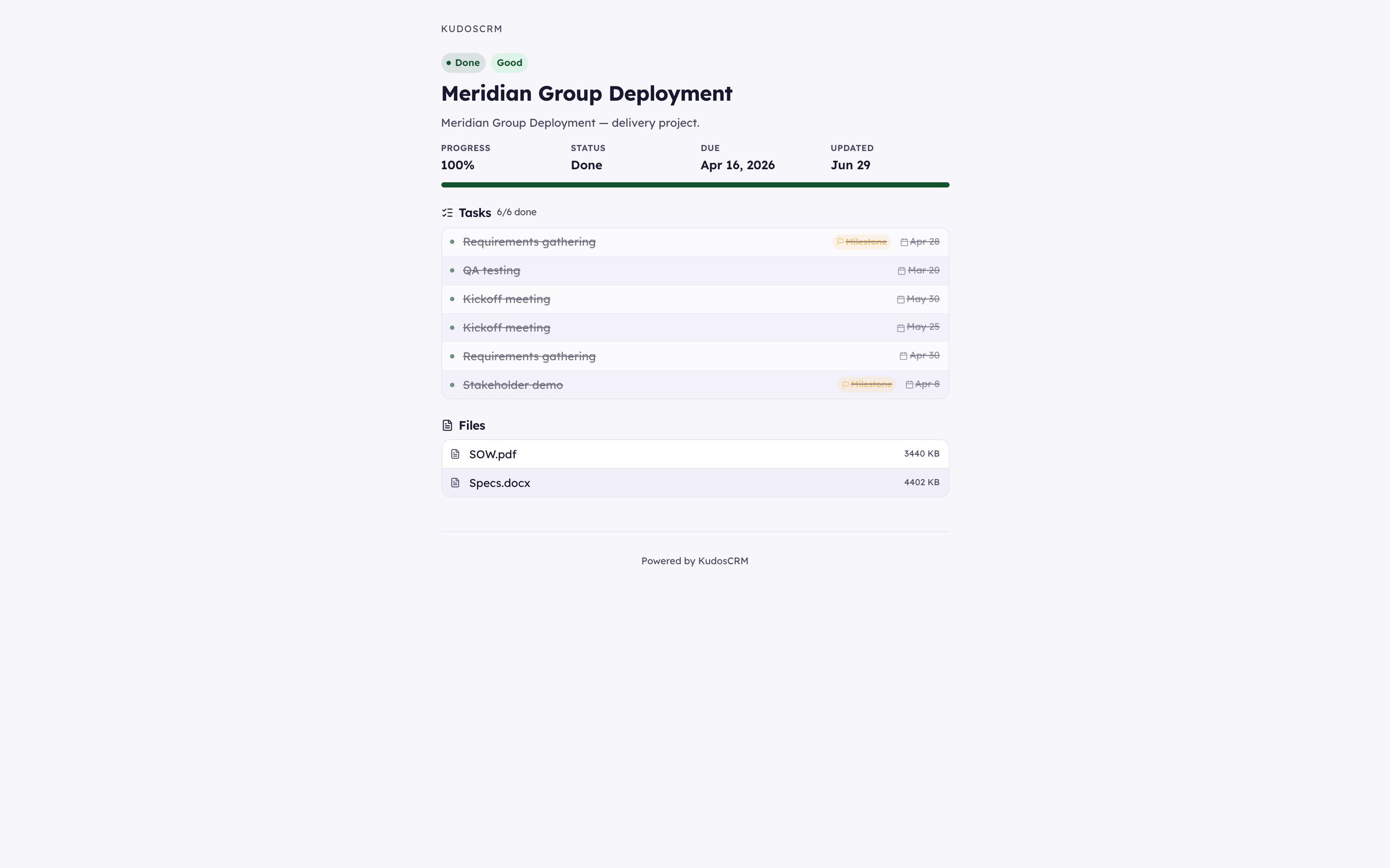 Customer Portal in KudosCRM
